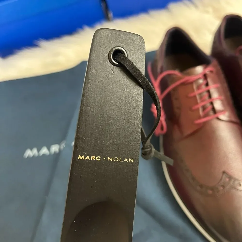 Marc Nolan Gavin Burgundy Wingtip Leather sneakers dress shoes size 7
